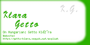 klara getto business card